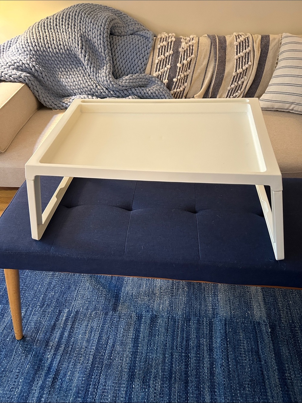 IKEA White Folding Lap Tray - Portable Bed & Sofa Tray